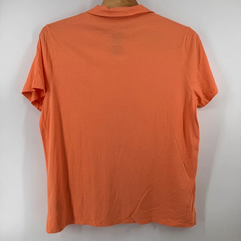 Polo Ralph Lauren Polo Shirt Mens XXL Orange Cotton Linen Short Sleeve Pocket